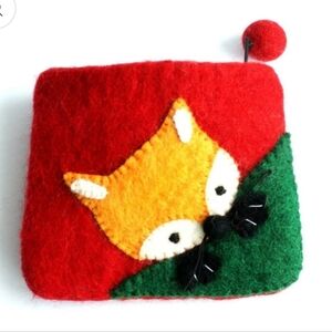 Hamro Village Fox Felted Wool Purse NWT